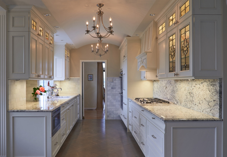 Vaulted Ceiling with Chandeliers