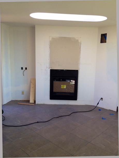 Detailingthe new Flush Fireplace Wall